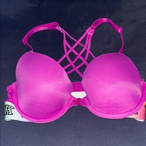 Vibrant PINK Bra with Crisscross Back